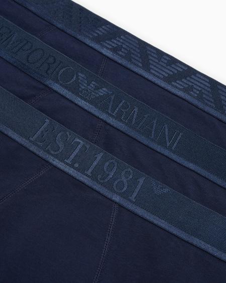 Armani Paquete De Tres Calzoncillos Bóxer De Algodón Orgánico Con Banda Con Logotipo Brillante ASV