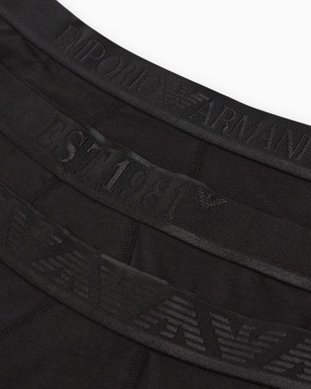 Armani Paquete De Tres Calzoncillos Bóxer De Algodón Orgánico Con Banda Con Logotipo Brillante ASV
