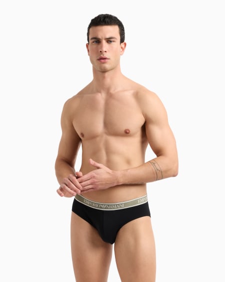 Armani Paquete De Tres Calzoncillos Slip Con Banda Con Logotipo Core