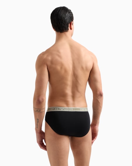 Armani Paquete De Tres Calzoncillos Slip Con Banda Con Logotipo Core