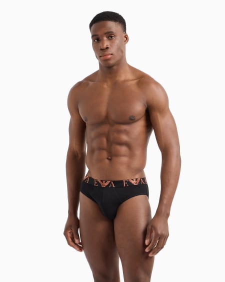 Armani Paquete De Tres Calzoncillos Slip Con Vistoso Logotipo De Monograma