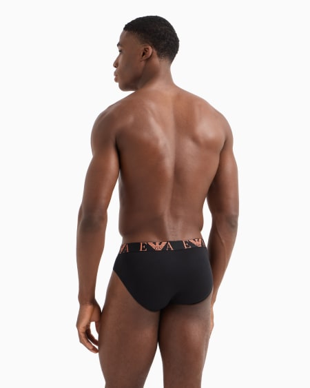 Armani Paquete De Tres Calzoncillos Slip Con Vistoso Logotipo De Monograma