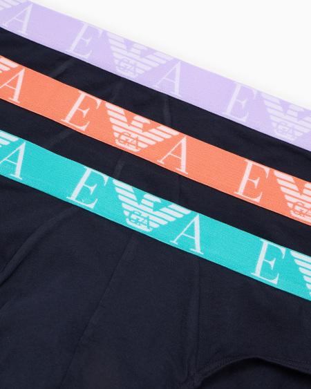 Armani Paquete De Tres Calzoncillos Slip Con Vistoso Logotipo De Monograma