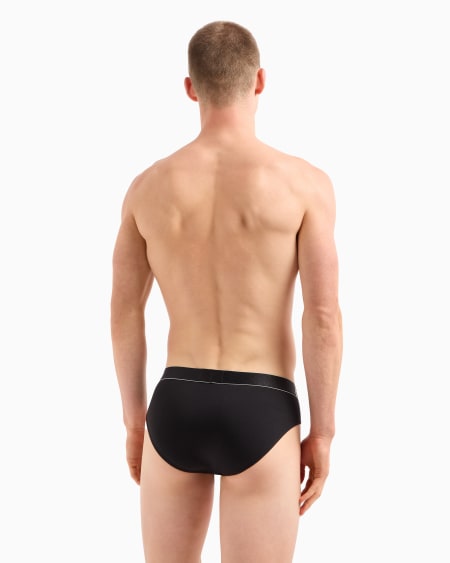 Armani Paquete De Tres Calzoncillos Slip De Algodón Orgánico Con Banda Con Logotipo Brillante ASV