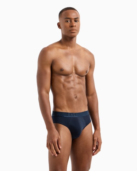 Armani Paquete De Tres Calzoncillos Slip De Algodón Orgánico Con Banda Con Logotipo Brillante ASV