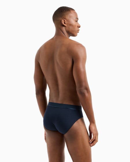 Armani Paquete De Tres Calzoncillos Slip De Algodón Orgánico Con Banda Con Logotipo Brillante ASV