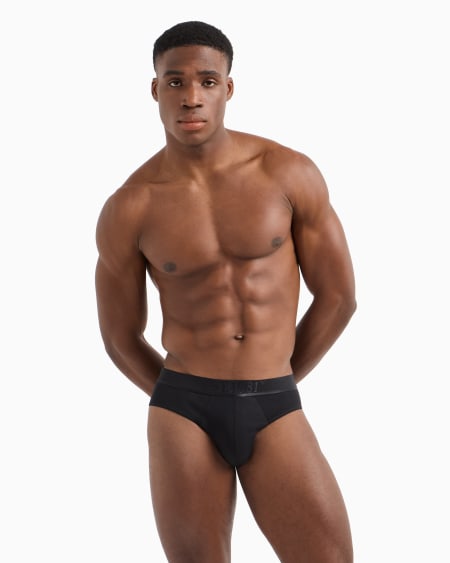 Armani Paquete De Tres Calzoncillos Slip De Algodón Orgánico Con Banda Con Logotipo Brillante ASV