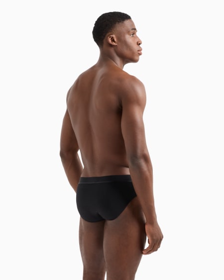 Armani Paquete De Tres Calzoncillos Slip De Algodón Orgánico Con Banda Con Logotipo Brillante ASV