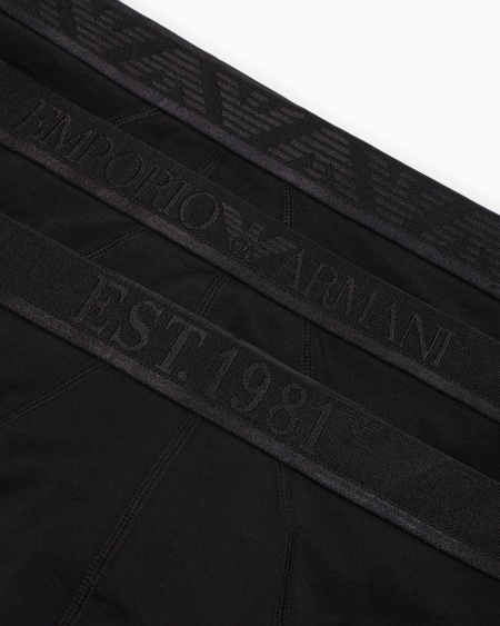 Armani Paquete De Tres Calzoncillos Slip De Algodón Orgánico Con Banda Con Logotipo Brillante ASV