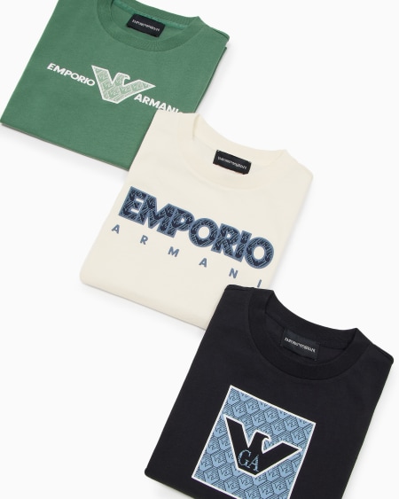 Armani Paquete De Tres Camisetas De Punto Con Logotipo Gráfico Estampado