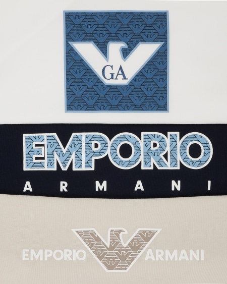 Armani Paquete De Tres Camisetas De Punto Con Logotipo Gráfico Estampado