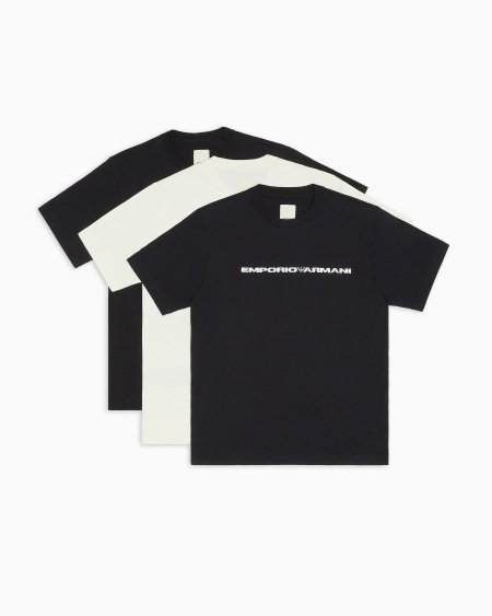 Armani Paquete de tres camisetas de punto orgánico de la colección Sustainable