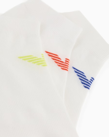 Armani Paquete De Tres Pares De Calcetines Cortos Con Logotipo De águila En Tejido Jacquard