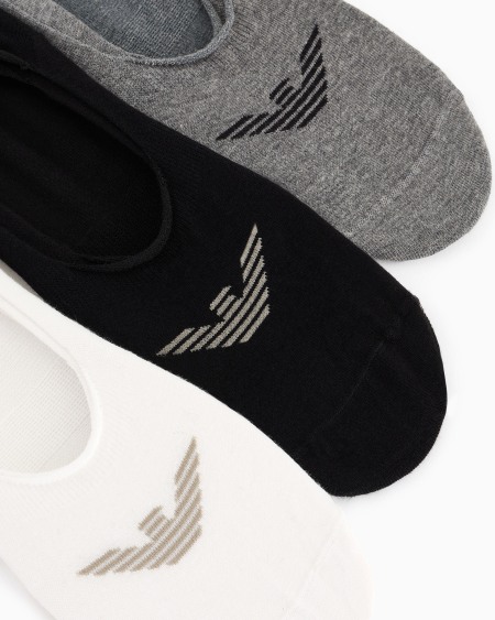 Armani Paquete De Tres Pares De Calcetines Invisibles Con Logotipo De águila En Tejido Jacquard