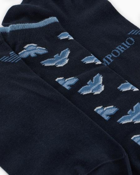 Armani Paquete Regalo De Tres Calcetines Cortos Con Logotipo En Tejido Jacquard