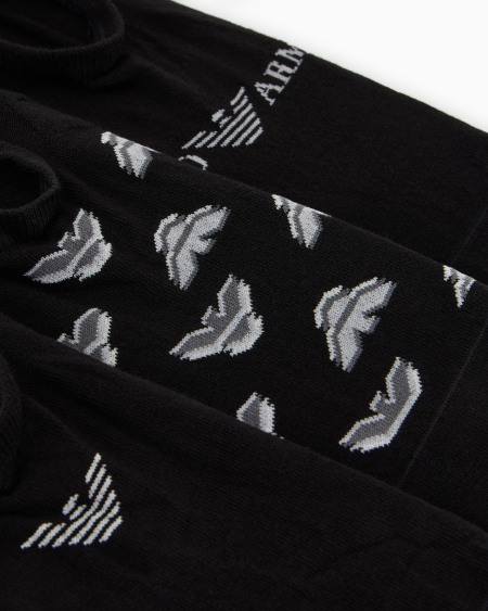 Armani Paquete Regalo De Tres Pares De Calcetines Invisibles Con Logotipo En Tejido Jacquard