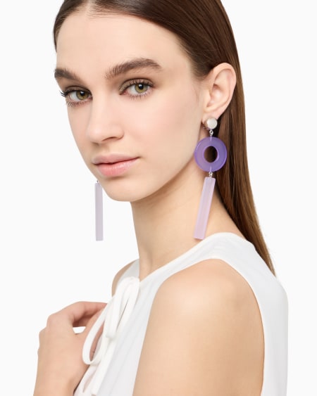 Armani Pendientes Colgantes Con Elementos Geométricos