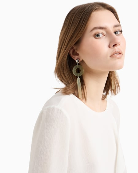 Armani Pendientes Colgantes Con Elementos Geométricos