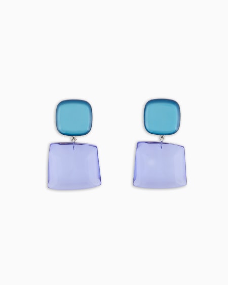 Armani Pendientes Colgantes Con Piedra Transparente