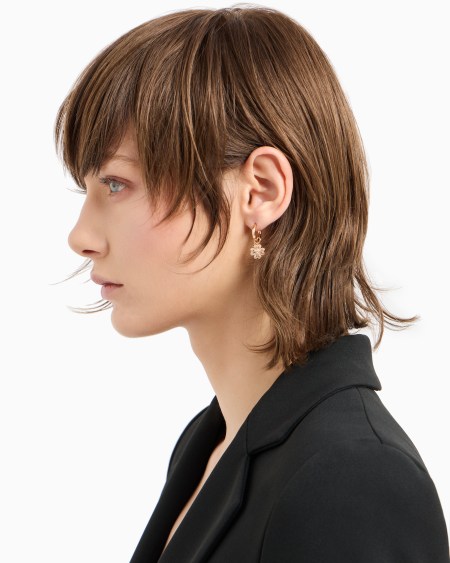 Armani Pendientes De Aro De Plata De Ley Color Oro Rosa