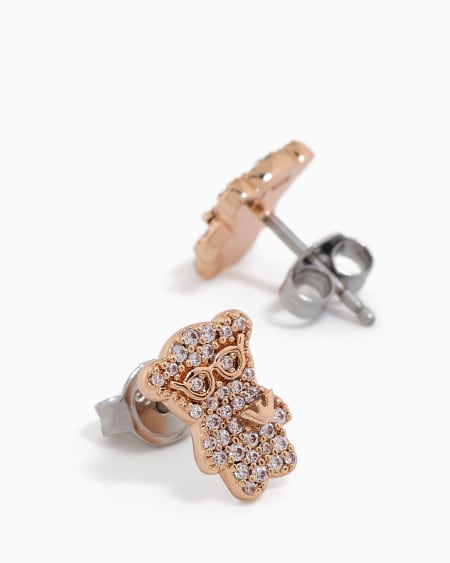 Armani Pendientes De Botón De Latón En Tono Rosa Dorado