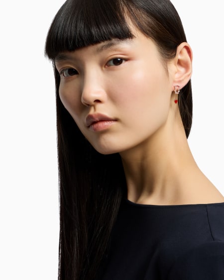 Armani Pendientes De Botón En Latón Bañado En Oro Rosa De 14 kt