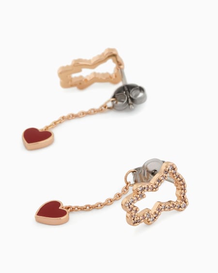 Armani Pendientes De Botón En Latón Bañado En Oro Rosa De 14 kt