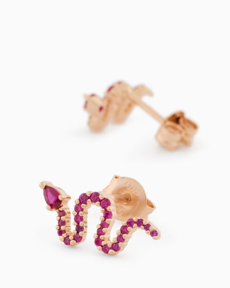 Armani Pendientes De Botón En Plata De Ley Bañada En Oro Rosa De 14 kt