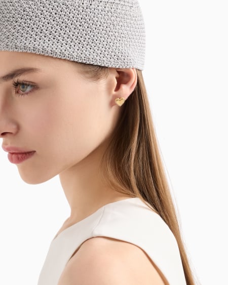 Armani Pendientes De Botón En Plata De Ley Color Dorado