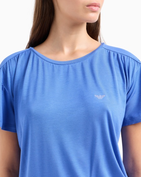 Armani Pijama Con Camiseta Y Pantalón Corto De Viscosa Certificada Essential Con Tachuelas Con Logotipo ASV