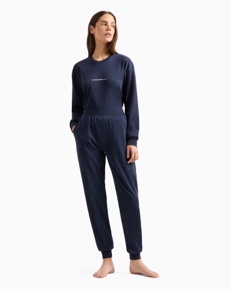 Armani Pijama Con Sudadera Y Pantalones De Punto Interlock Con Logotipo