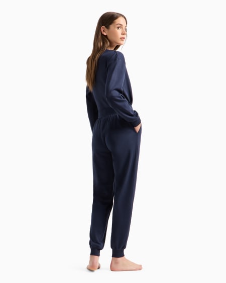 Armani Pijama Con Sudadera Y Pantalones De Punto Interlock Con Logotipo