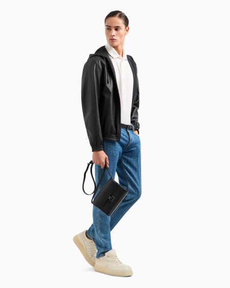 Armani Polo De Piqué Elástico Con Bordado De Microáguila