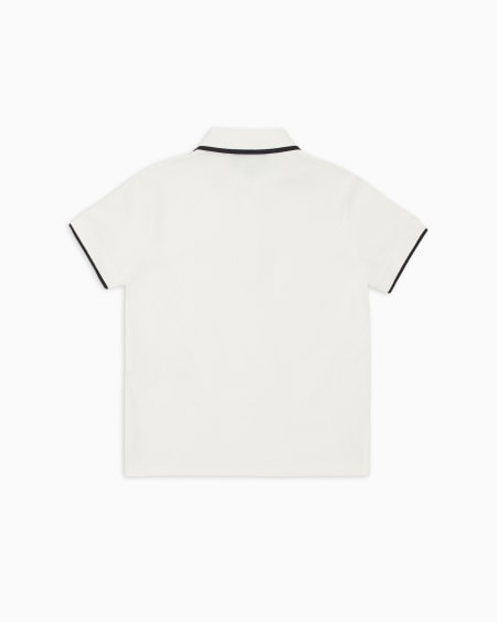 Armani Polo De Piqué Orgánico Con Bordado De águila ASV