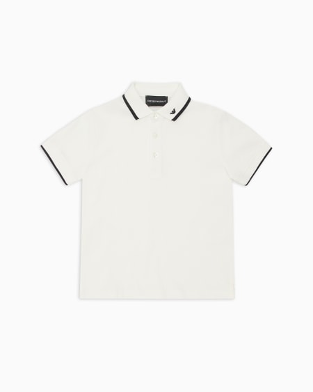 Armani Polo de piqué orgánico con bordado de águila ASV