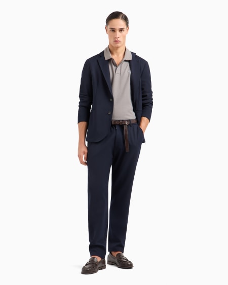 Armani Polo De Punto Con Fantasía En Tejido Jacquard En Relieve Y Con Efecto Tridimensional