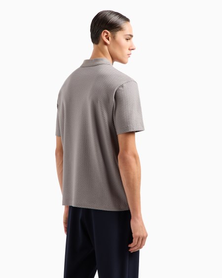 Armani Polo De Punto Con Fantasía En Tejido Jacquard En Relieve Y Con Efecto Tridimensional