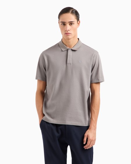 Armani Polo De Punto Con Fantasía En Tejido Jacquard En Relieve Y Con Efecto Tridimensional