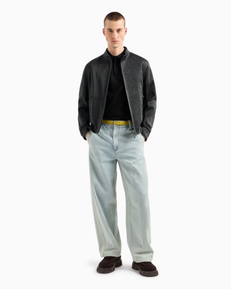 Armani Polo De Punto Con Fantasía En Tejido Jacquard En Relieve Y Con Efecto Tridimensional