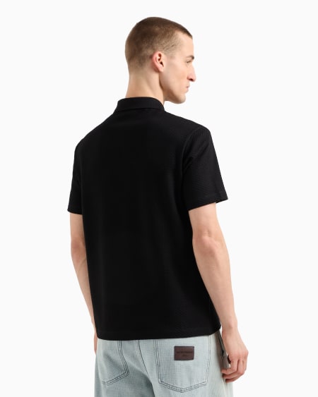 Armani Polo De Punto Con Fantasía En Tejido Jacquard En Relieve Y Con Efecto Tridimensional