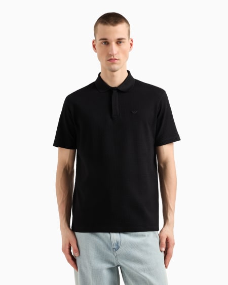 Armani Polo De Punto Con Fantasía En Tejido Jacquard En Relieve Y Con Efecto Tridimensional