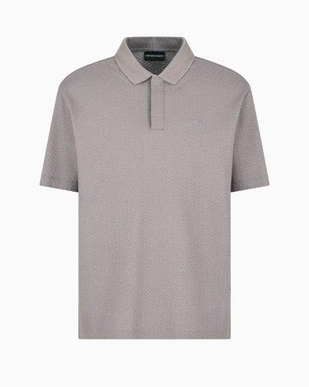 Armani Polo de punto con fantasía en tejido jacquard en relieve y con efecto tridimensional