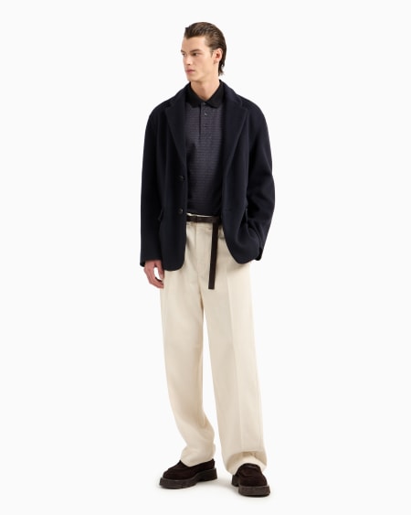 Armani Polo De Punto Con Inscripción Integral En Tejido Jacquard