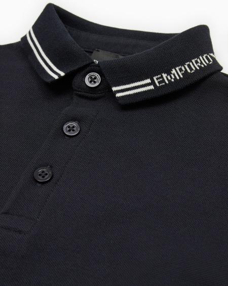 Armani Polo De Punto Con Logotipo Estratégicamente Ubicado