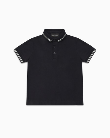 Armani Polo de punto con logotipo estratégicamente ubicado