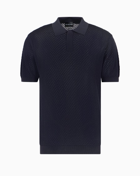 Armani Polo De Punto Con Microfantasía En Tejido Jacquard