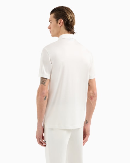 Armani Polo De Punto De Mezcla De Lyocell Con Bordado ASV