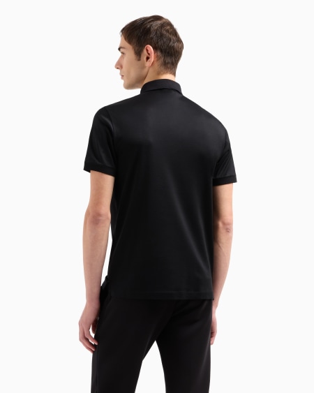 Armani Polo De Punto De Mezcla De Lyocell Con Bordado ASV