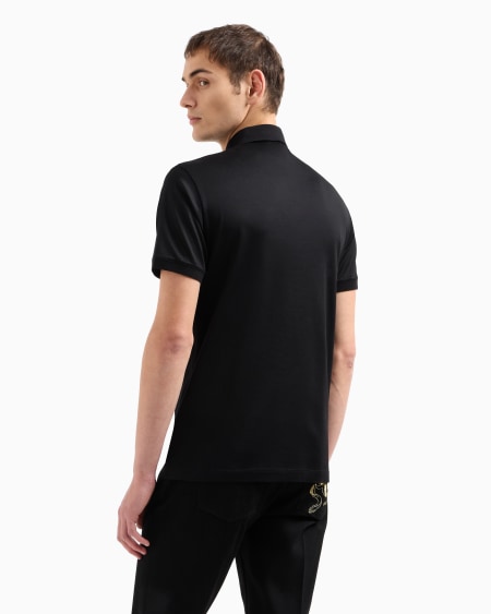 Armani Polo De Punto De Mezcla De Lyocell Con Bordado ASV