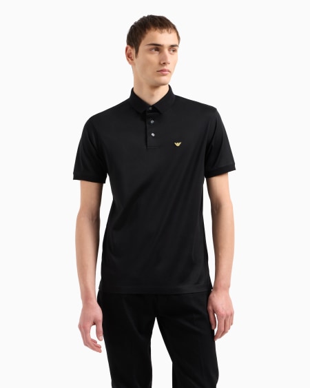 Armani Polo De Punto De Mezcla De Lyocell Con Bordado ASV